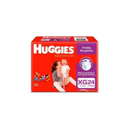 FRALDA HUGGIES SUPREME CARE ROUPINHA XG COM 24UN