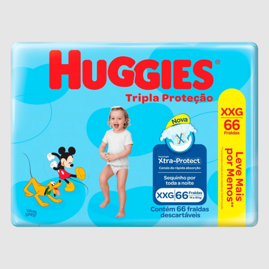 FRALDAS HUGGIES TRP PROTETOR HIPER XXG COM 66 UND