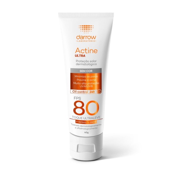ACTINE PROTETOR SOLAR ULTRA SEM COR FPS80 40G