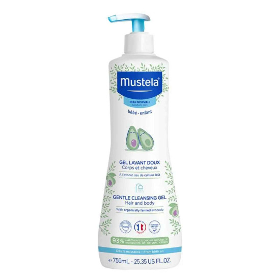 GEL LAVANTE MUSTELA SUAVE CORPO E CABELO BEBE 750ML