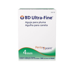 AGULHA CANETA INSULINA BD 4MM PENTAPOINT EASYFLOW COM10 UNIDADES