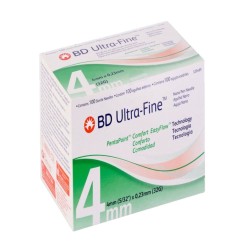 AGULHA BD ULTRA FINE P/CANETA 0,23 X 4MM EASYFLOW C/100 VERDE