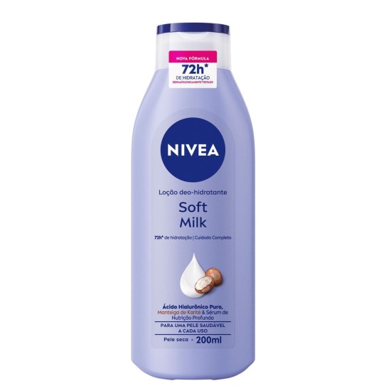 LOCAO HIDRATANTE NIVEA SOFT MILK PELE SECA 200ML