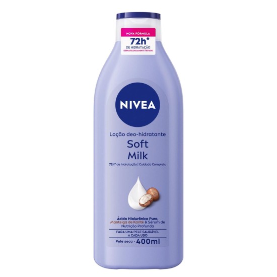 LOCAO HIDRATANTE NIVEA SOFT MILK PELE SECA 400ML