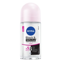 DESODORANTE ROLLON NIVEA FEM INVISIBLE BLACK WHITE CLEAR 50ML