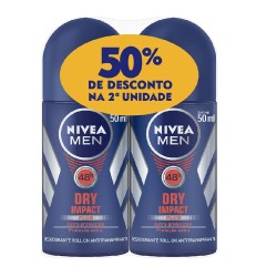 DESODORANTE NIVEA ROLLON DRY IMPACT 2X50ML 50% DESC