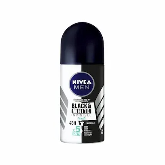 DESODORANTE ROLLON NIVEA MEN INVISI BLACK WHITE FRESH 50ML