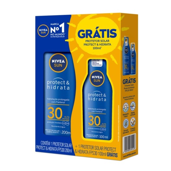 KIT PROTETOR SOLAR CORPORAL NIVEA SUN PROTECT E HIDRATA FPS30 C/200ML + 100ML