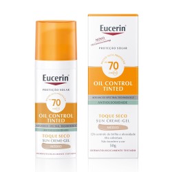 PROTETOR SOLAR EUCERIN OIL CONTROL TINTESCOVA DENTAL FPS 70 MÉDIO 50G