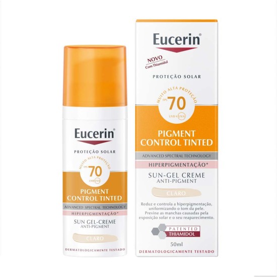 PROTETOR SOLAR EUCERIN SUN PIGMENT CONTROL TINTESCOVA DENTAL CLARO FPS70 50ML
