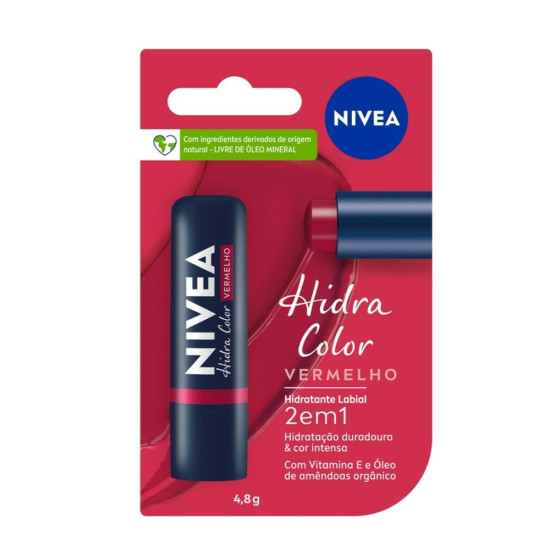 PROTETOR LABIAL NIVEA 4,8G HIDRA COLOR VERMELHO