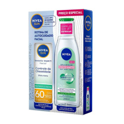 KIT PROTETOR SOLAR NIVEA SUN FAC BEAUTY EXPERT FPS 60 50G + AGUA MICELAR 7 EM 1 200ML