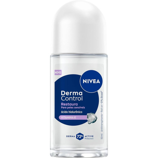 DESODORANTE ROLLON NIVEA FEMININO DERMA CONTROL RESTAURA 50ML