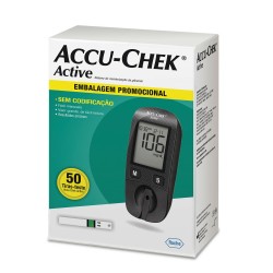 KIT ACCU CHEK ACTIVE APARELHO + 50 TIRAS