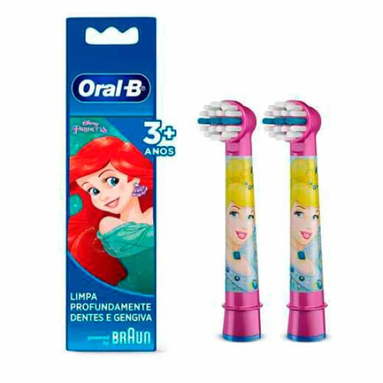 REFIL ESCOVA DENTAL ORAL B ELETRICA BATERIA PRINCESAS COM 2 UNIDADES
