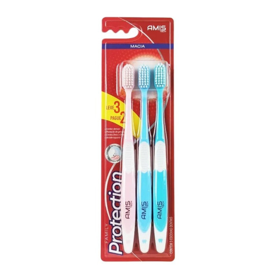 ESCOVA DENTAL AMIS FAMILY PROTECTION MACIA COM 3 UND