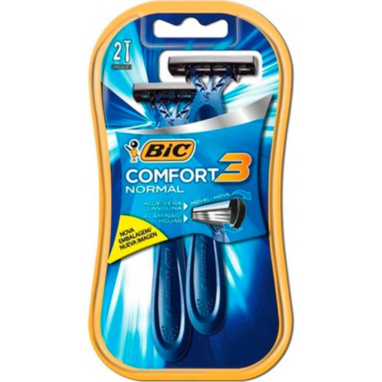 APARELHO BARBEAR BIC COMFORT 3 PELE NORMAL COM 2 UNID