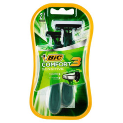 APARELHO BARBEAR BIC COMFORT3 PELE SENS VERDE COM 2UNID