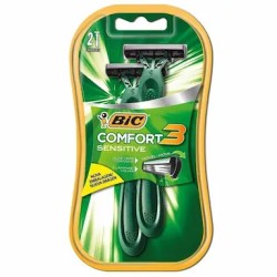 APARELHO DE BARBEAREAR BIC COMFORT3 PELE SENS VERDE C/ 2UNID