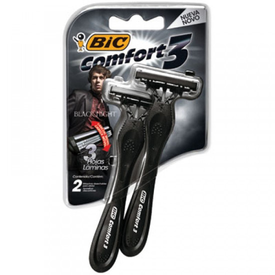 APARELHO BARBEAR BIC COMFORT 3 BLACK COM 2UND