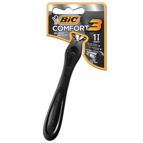 APARELHO BARBEAR BIC COMFORT 3 BLACK COM 1 UND