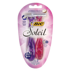 APARELHO BARBEAR FEMININO BIC SOLEIL ROSA/ROXO COM 2 UNID