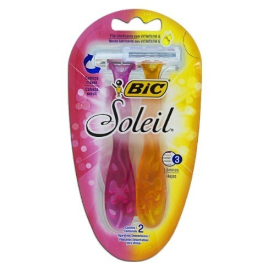 APARELHO BARBEAR FEMININO BIC SOLEIL ROSA/LARANJA COM 2 UNID