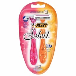 APARELHO DE BARBEAR FEM BIC SOLEIL ROSA/LARANJA C/ 2 UNID