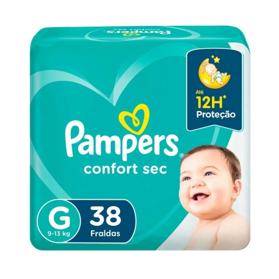FRALDAS PAMPERS CONFORT SEC MEGA G COM 38 UND