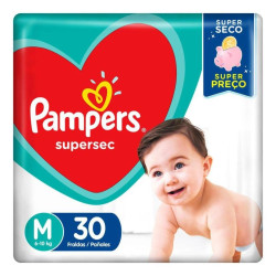 FRALDAS PAMPERS SUPERSEC PACOTAO M COM 30 UND