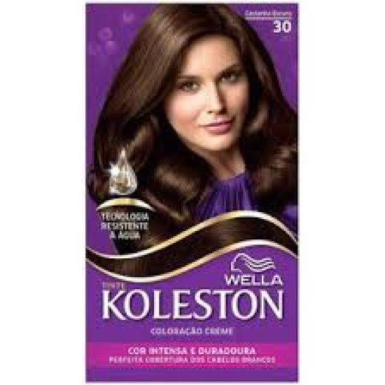 TINTURA DE CABELO KOLESTON 30 CASTANHO ESCURO