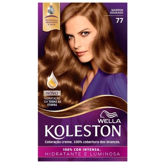 TINTURA DE CABELO KOLESTON 77 MARROM DOURADO