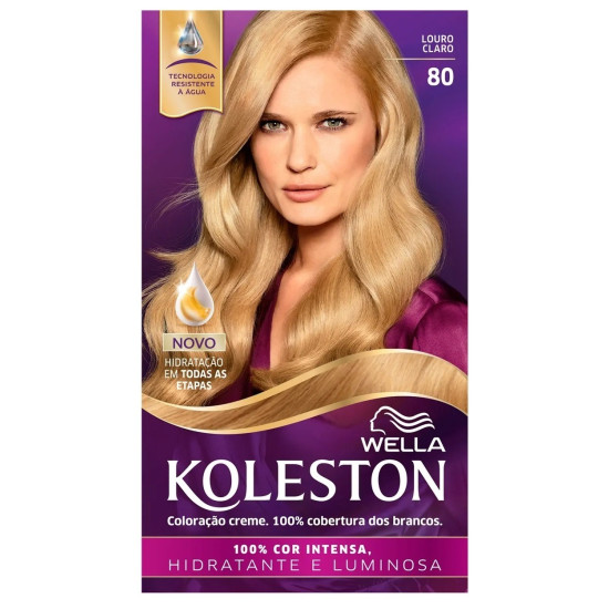 TINTURA DE CABELO KOLESTON 80 LOURO CLARO