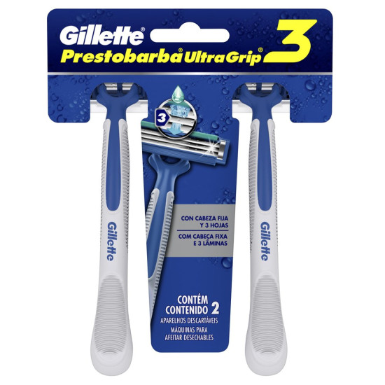 APARELHO BARBEAR GILLETTE ULTRAGRIP 3 MASC COM 2 UN CAB FX