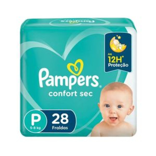 FRALDAS PAMPERS CONFORT SEC P COM 28 UND