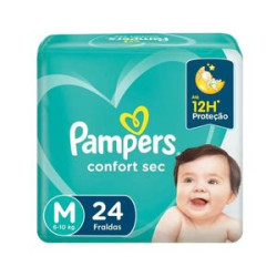 FRALDAS PAMPERS CONFORT SEC M COM 24 UND