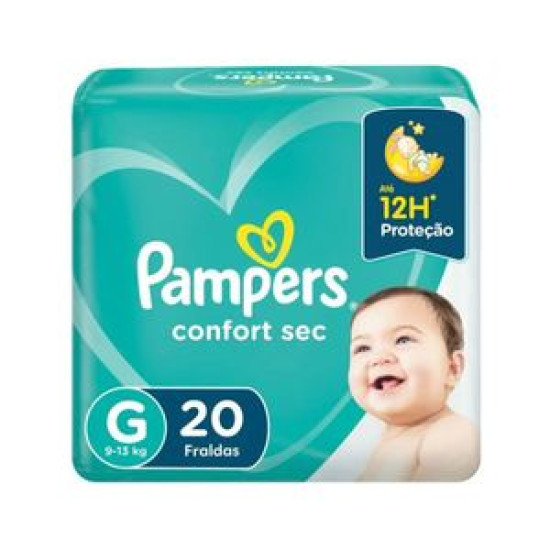 FRALDAS PAMPERS CONFORT SEC G COM 20 UND