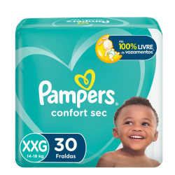 FRALDAS PAMPERS CONFORT SEC MEGA XXG COM 30 UND
