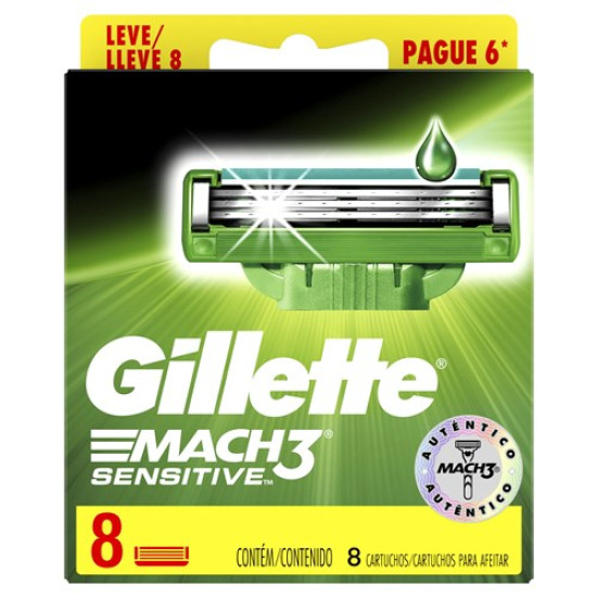 CARGA GILLETTE MACH3 SENSITIVE LV6 PG5