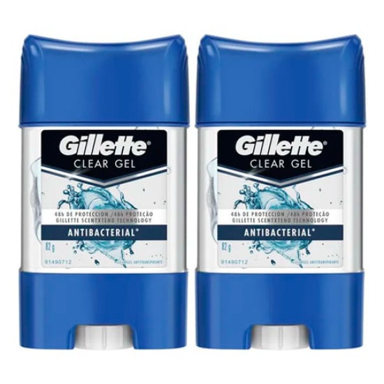 DESODORANTE STICK GILLETTE MEN CLEAR GEL ANTI BACTE 82G