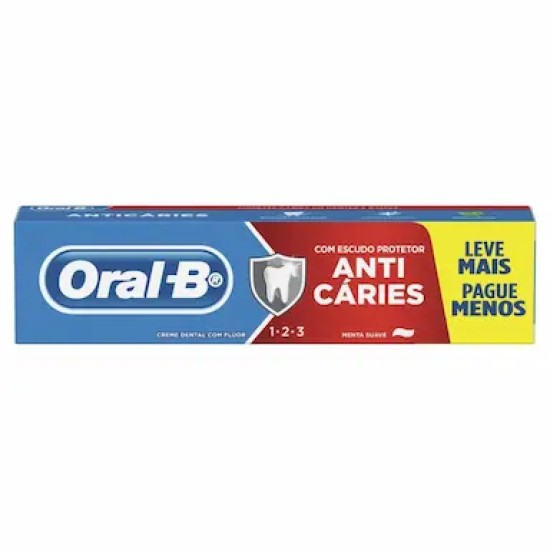 CREME DENTAL ORAL B 1 2 3 SUAVE LV150 PG100G