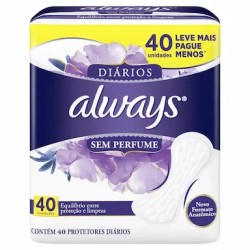 PROTETOR DIARIO ALWAYS S/ PERFUME 40 UND