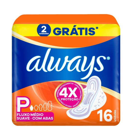 ABSORVENTE ALWAYS BASICO SUPER PROTETOR SUAVE C/ABAS C/16UND