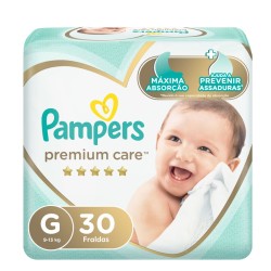 FRALDA PAMPERS PREMIUM CARE G C/30UN