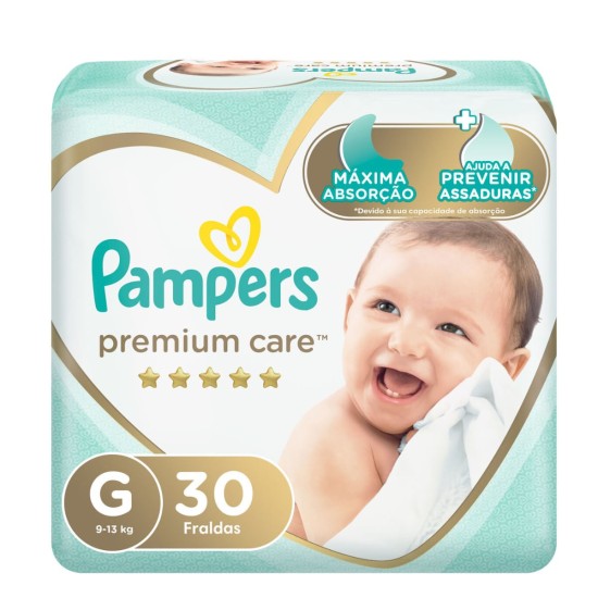 FRALDA PAMPERS PREMIUM CARE G C/30UN