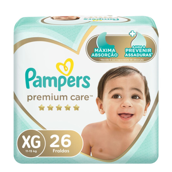 FRALDAS PAMPERS PREMIUM CARE XG COM 26 UND
