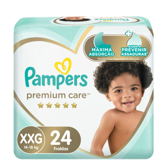 FRALDAS PAMPERS PREMIUM CARE XXG COM 24 UND