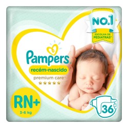 FRALDA PAMPERS PREMIUM CARE RN C/36