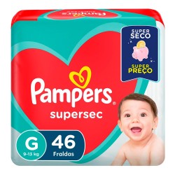 FRALDA PAMPERS SUPERSEC TAM G C/46 UNI