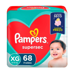 FRALDAS PAMPERS SUPERSEC JUMBO XG COM 68 UND